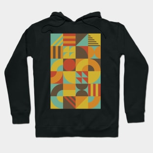 Bauhaus Art abstract pattern, vintage color style Hoodie